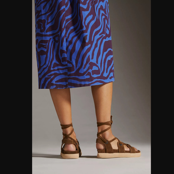 New Anthropologie Tie-Up Gladiator Brown Sandals - Size 6.5-7US (EU 37) - Picture 4 of 5